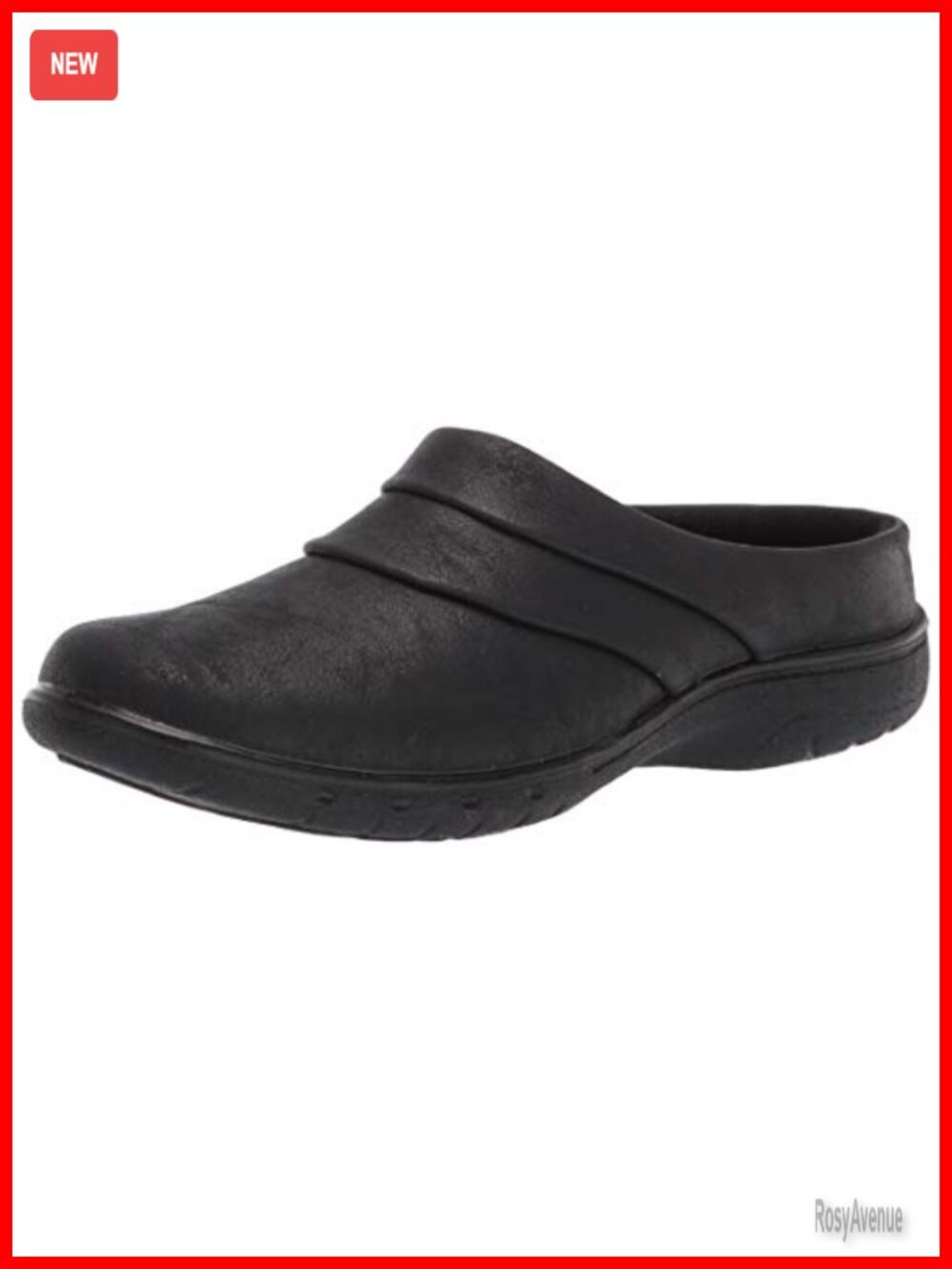 Womens Mule Slip On Faux Leather Kitten Heel Cushioned Walking Shoe